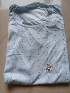 Light Blue Printed Night Suit Top
