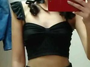 Black Ruffle Top