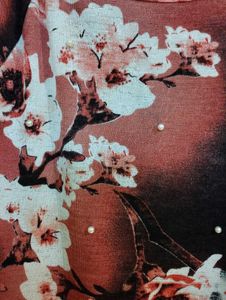 Floral Print Boat Neck Top