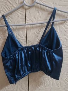 Satin Ruched Crop Top