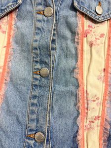 Unique Floral Patchwork Denim Jacket