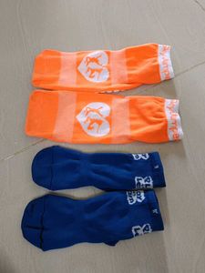 Sky Jump Socks - Orange & Blue