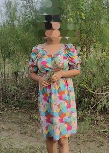 Colorful Printed V-Neck Dress