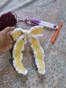 Handmade Crochet Bow Clip