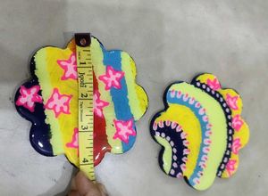 2 Resin Hand painted Coaster Set