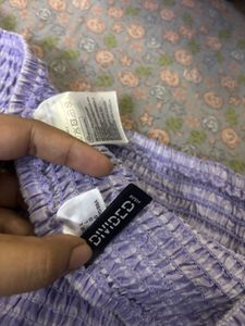h&amp;m Lavender Gingham Mini Skirt