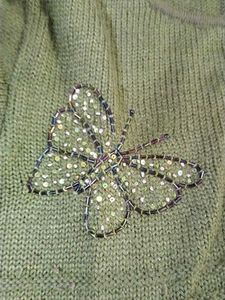Green Embellished Sweater