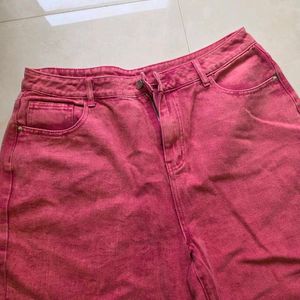 Pink Wide Leg Jeans