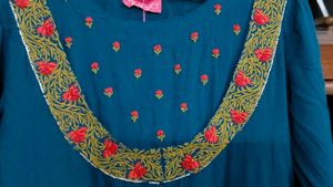 Embroidered Teal Kurta
