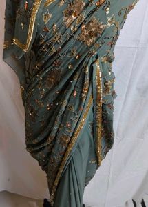 3D sequence hand  uquin work 💯  🤩  saree