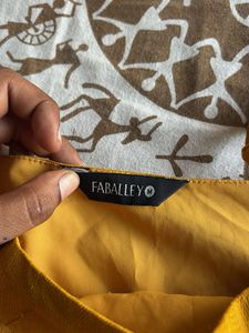 Mustard Embroidered Peplum Top