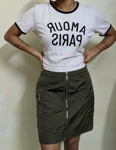 Olive Green Cargo skirt