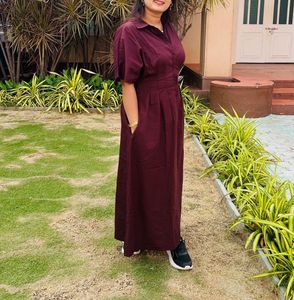 Chic Burgundy Shirt Dress