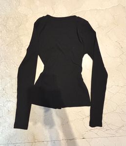 Loft Black Button-Up Top