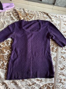 Purple Knit Top - Casual Style