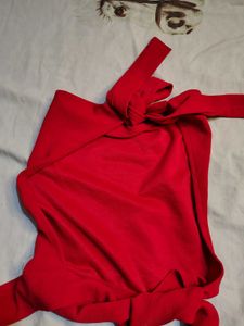 Sexy Red Halter Neck Crop Top
