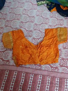 Blue &amp; Gold Trim Sari