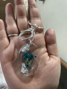 Handmade Resin Floral Keychain