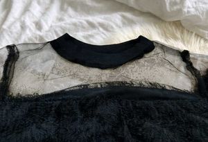 Black Faux Fur Sheer Top