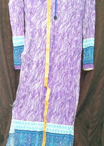 Top Vibrant Purple Geometric Print Tunic fabric
