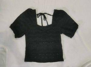 Black Lace Crop Top
