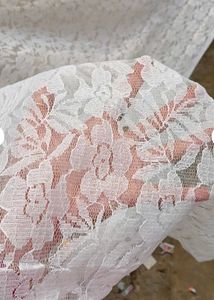 Elegant White net saree with blouse piece