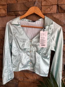 Elegant Satin Crop Top