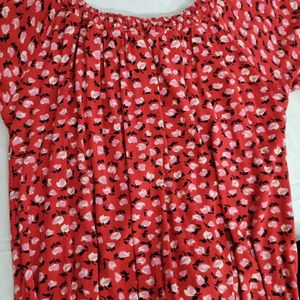 Red Floral crop top