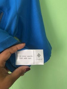Blue Cropped Top with Zippers
