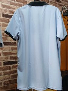 Light Blue Polo T-Shirt with Black Stripe
