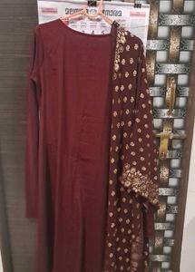 Elegant Maroon Kurta with Dupatta Set