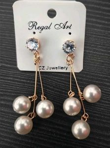 Regal Art Cubic Zirconia Pearl Drop Earrings