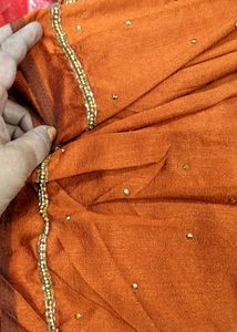 Elegant rust  Silk Saree