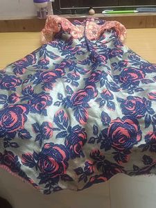 Floral Print Girls' Party Dress