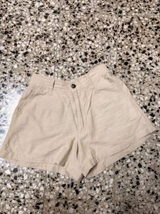 FLASH SALE Stylish Beige Linen Shorts