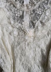 White Lace Victoria Era Inspired Vintage Top
