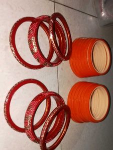 Red & Orange Bangle Set