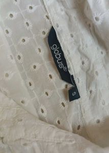 Chic White Broderie Anglaise Shirt