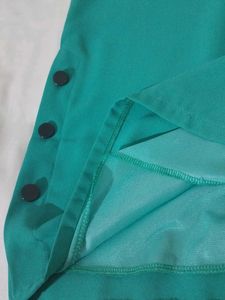 Teal Sleeveless Dress with Side Buttons