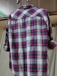 Violet Check Shirt For Funky Look