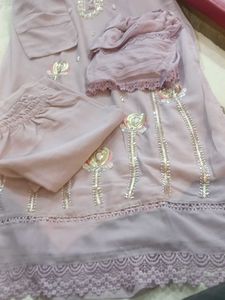 Embellished Kurta Set with Pants &amp; Dupatta