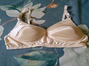 Vintage Cream Satin Bra