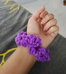 Handmade Purple Crochet Scrunchie/Gajra