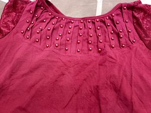 Beautiful Maroon Slip On Blouse