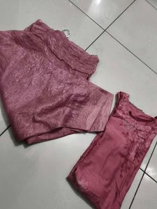 Beautiful Pink Kurta Set Farsi salwar