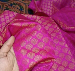 Jacquard Banrasi Silk Dres Material 2 Mtr With Tag