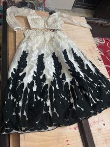 Elegant White And Black Lehenga