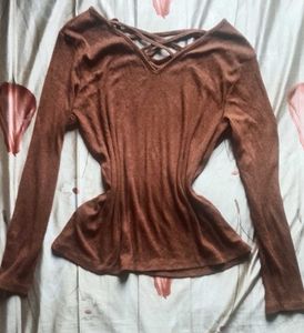 PRICE DROP🚨Brown Ribbed Top