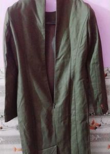 Elegant Green Woolen Dress