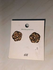 H&M Gold Tone Knot Earrings
